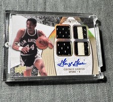 2007-08 Exquisite George Gervin Spurs Quad Patch Auto Gold #2/3! 