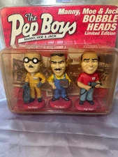 The Pep Boys Bobbleheads “Manny Moe & Jack” Limited Edition 4.5" Tall  NIB