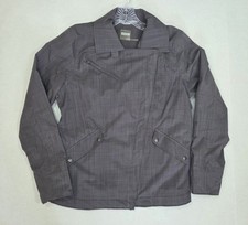 Athleta Womens Commuter Moto Asymmetrical Lined Jacket Size M Gray Logo