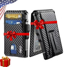 Men's Slim RFID Wallet Pop Up Bifold with Money Clip Card Holder, Men Gift