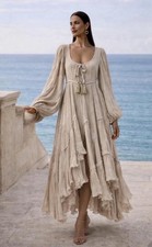 Zimmermann Bayou Crinkled Midi Kaftan Dress Size 2 AUS 12 US 8 EUC