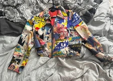 Christian Lacroix Newspaper Print Jacket Size 40 Made In France Vintage 90s Rare