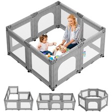 Portable Playpen for Babies and Toddlers Adjustable Shape 56x56x28 21sqft Fence