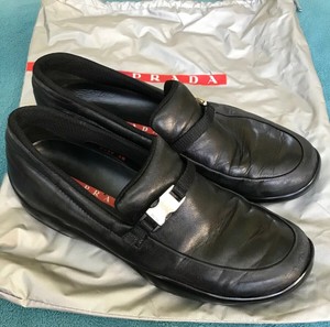 prada black loafers womens