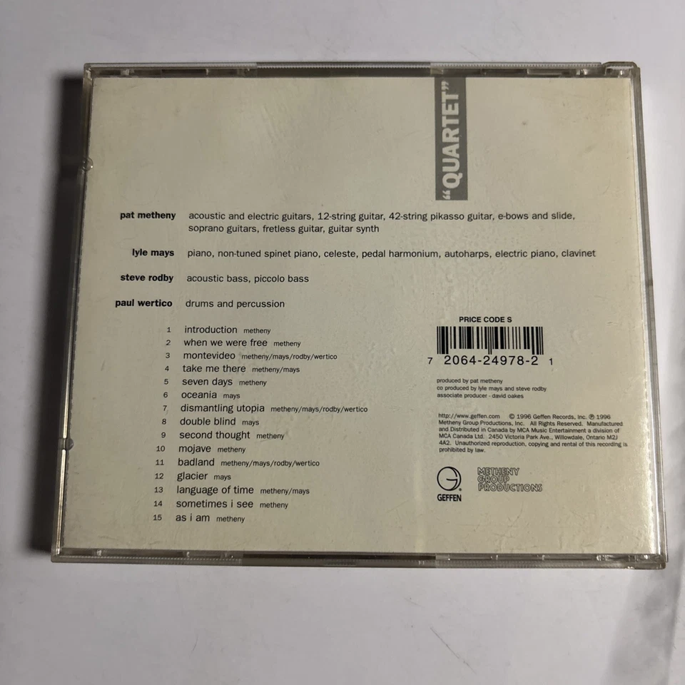 Pat Metheny Group – "Quartet" (CD, 1996) US GEFD-24978 - Image 2 of 4