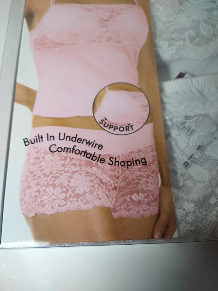 Sexy Bralette & Lace Boyshort Donna L'oren 2 Piece Small White NIB - Image 2 of 4