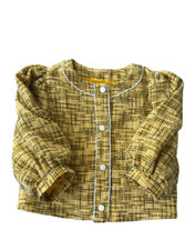 Janie and Jack Boucle Balloon Sleeve Jacket size 8 Girls Golden Rod Yellow