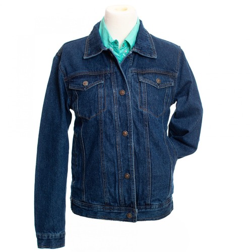Chaqueta de mezclilla Wyoming Traders para mujer azul a presión oculta llevar rancho - Imagen 5 de 7