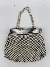 Vintage 1940's Whiting Davis Alumesh Purse Ivory Mesh Evening Bag - Retro