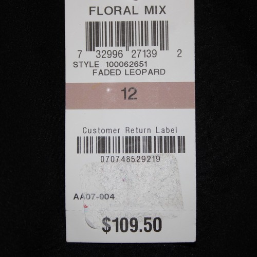 Tuta Inc NUOVA $110 taglia 12 marrone leopardato sbiadito fondo trasparente 100% poliestere - Foto 9 di 15