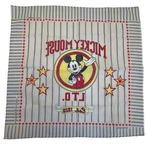 Vtg Disney Mickey Mouse LTD Est 1928 Bandana Scarf Stars Stripes Patriotic USA - Picture 2 of 16
