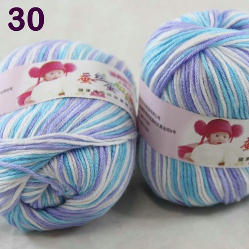 2Ball x50g Multi-Color Cashmere Silk Wool Hand knitwear knitting Baby Yarn 30 - Picture 2 of 24