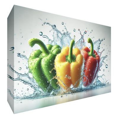 Paprika rot grün gelb Gemüse Leinwand Wandbild Bild Druck alle Größen