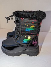 Totes Girls Toddler Winter Waterproof Snow Boots Reena Black Unicorn Size 5T