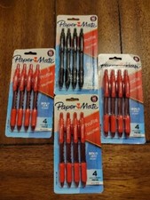 PAPER MATE PROFILE BALLPOINT BLACK RED RETRACTABLE BOLD 1.4MM LOT OF 16 PENS