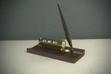 Mid Century Modern Park Sherman Walnut Perpetual Calendar Desk Sheaffers Pen