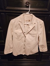 Evan Picone Womens Twill Jacket Blazer Size 8 Cream Color Snap