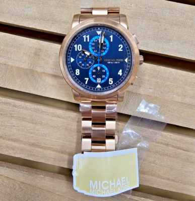 MICHAEL KORS Paxton Chronograph 44MM Blue Dial SS Men's Watch