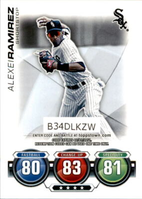 2010 Topps Attax Code Cards Alexei Ramirez #18 Chicago White Sox