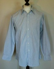 London Fog Mens Blue/White Striped Cotton Blend Shirt Size Chest 46 Collar 16
