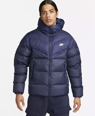 Nike Air Windrunner Storm-FIT Hooded Puffer Jacket Navy Men Sz XL New FB8185-410