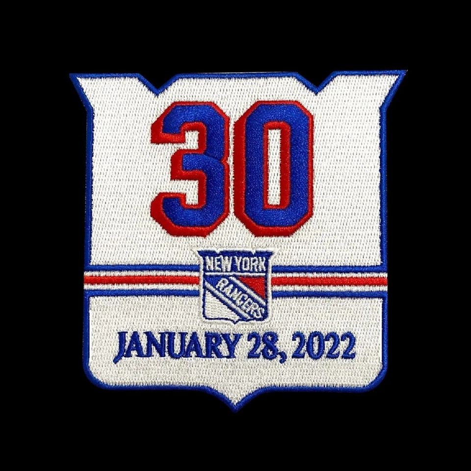 Parche de camiseta de retiro de Henrik Lundqvist de los New York Rangers #30 28 de enero de 2022 Foto 2 de 2