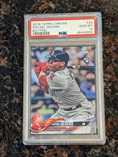 2018 Topps Chrome Baseball Rafael Devers Rookie Card Base #25 Red Sox RC PSA 10
