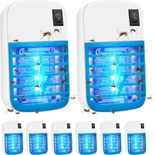 Portable Blue Light Electronic Fly Trap - 8 Pack Insect Killer Set