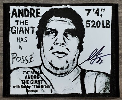 Shepard Fairey Signed Andre The Giant 8x10 Photo Obey Graffiti