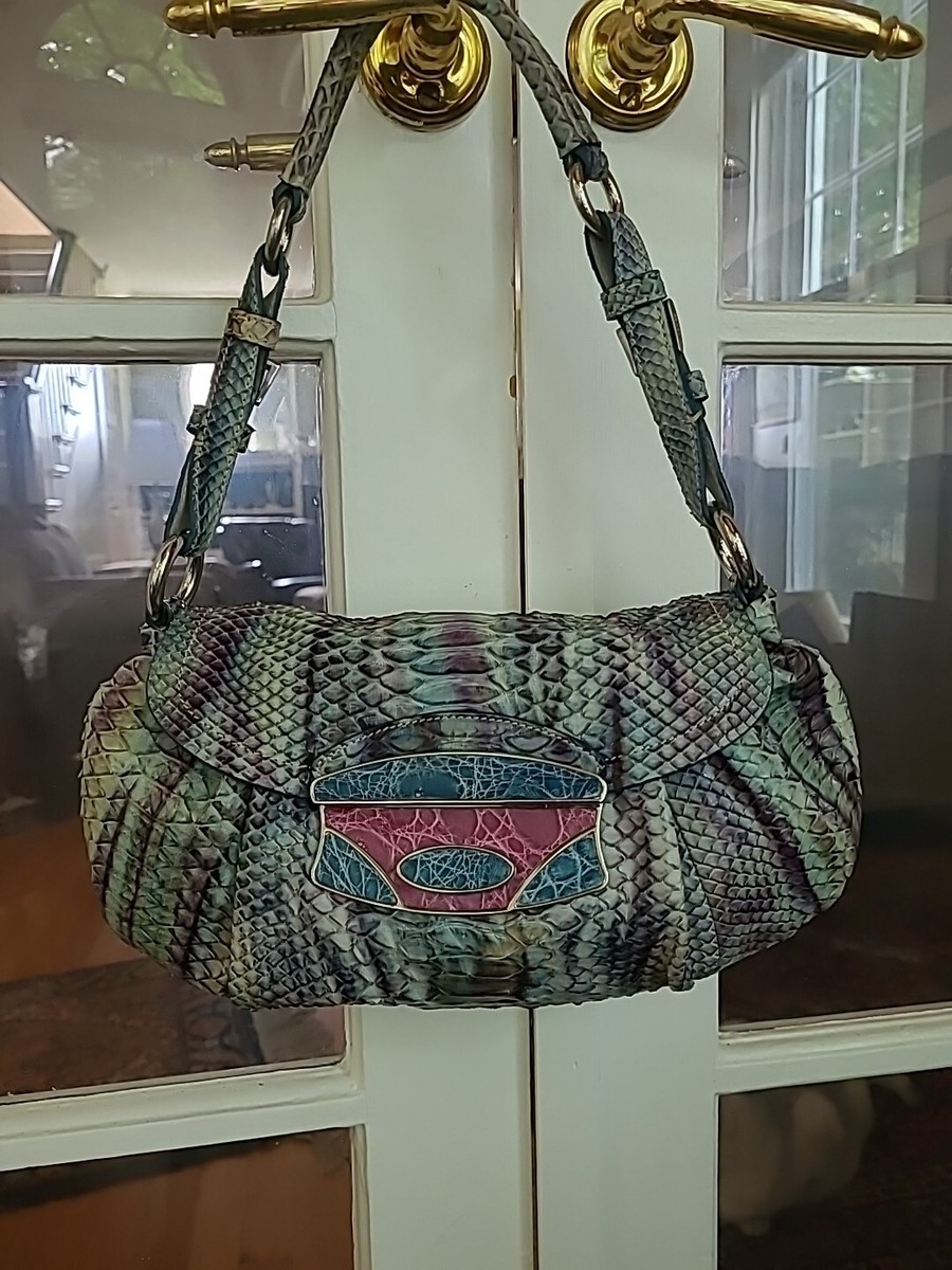 Prada Limited Edition Purple Blue Green Python Leather Small Prada Limited Edition Purple Blue Green Python Leather Small