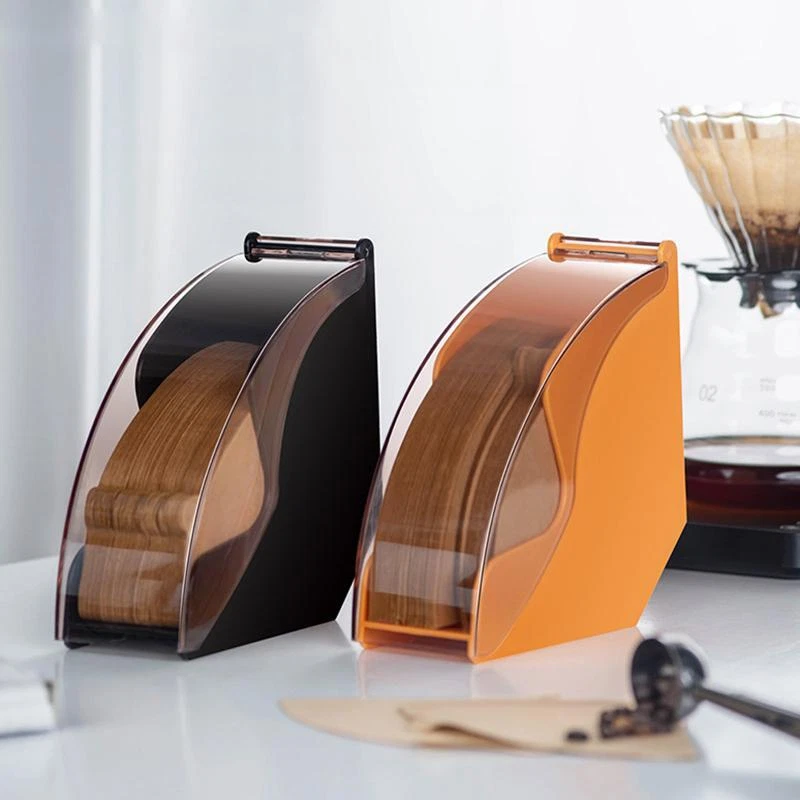 Caja de filtrado de papel de café acrílico contenedor a prueba de polvo almacenamiento resistente al goteo manual Foto 2 de 4