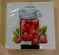 20 Servietten Erdbeeren Glas 1 Packung Ovp Motivservietten Essen FrüChte Fasana