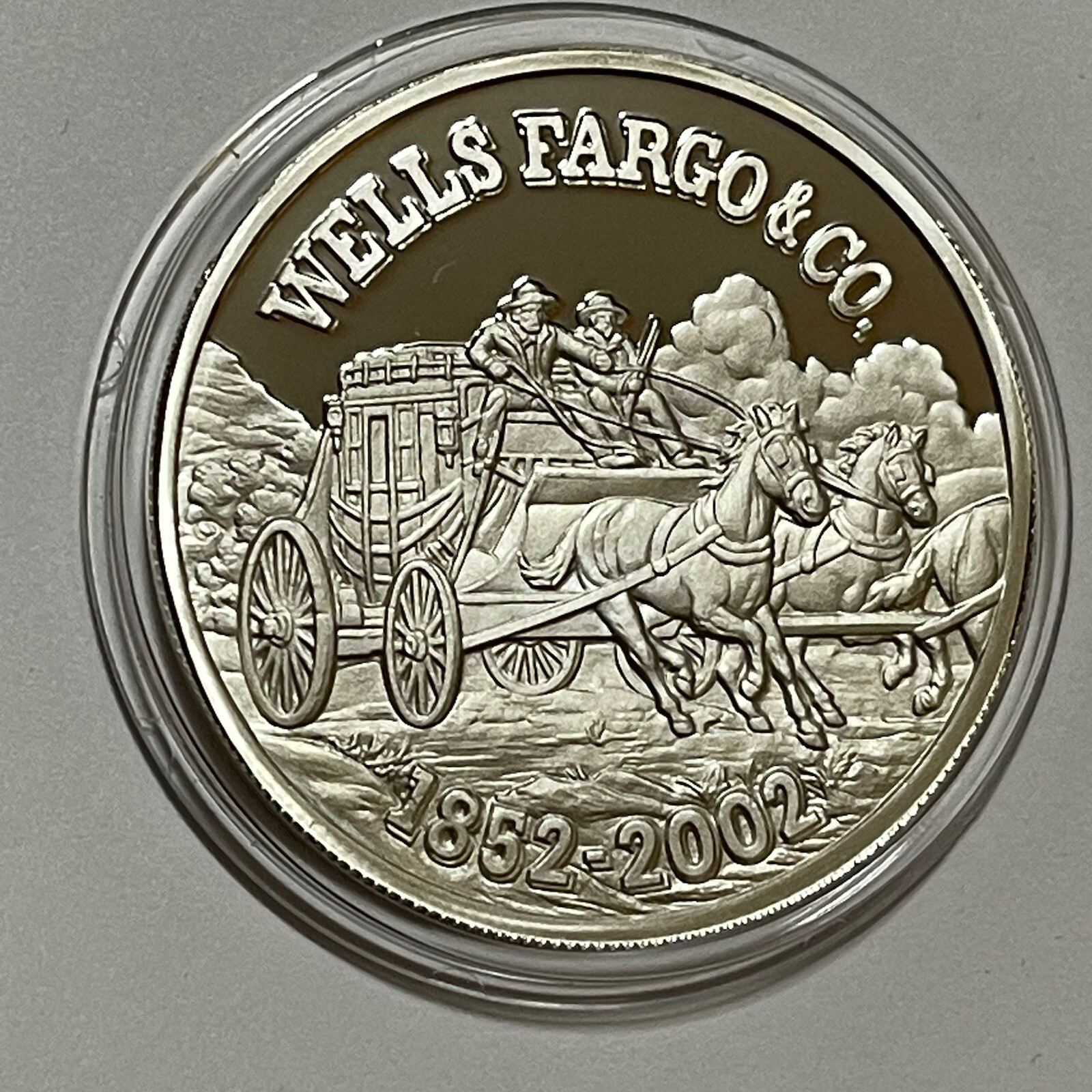 Wells Fargo 150th Anniversary Proof Coin 1 Troy Oz .999 Fine Silver Round Medal eBay