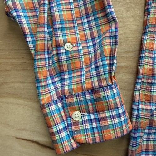 Polo Ralph Lauren pomarańczowa krata bawełna Oxford koszulka z guzikami XL bez prasowania - Zdjęcie 3 z 10