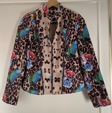 Philipp Plein Leopard Jacket With Parrots And Flowers Multi Pattern Eu 38 Uk 10
