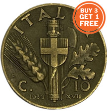 10 CENTESIMI ITALIANOS -VITTORIO EMANUELE III - 1936-1943 -ELIGE LA FECHA -ITALIA