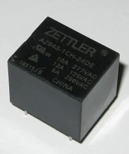 Zettler AZ943 10A SPDT Compact Relay - 277 VAC / 28 VDC Contacts - 24 V DC Coil