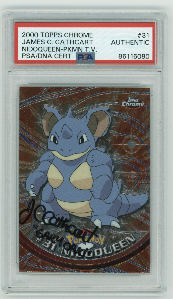 PSA Signed James Carter Cathcart Pokemon Topps TV Chrome Nidoqueen