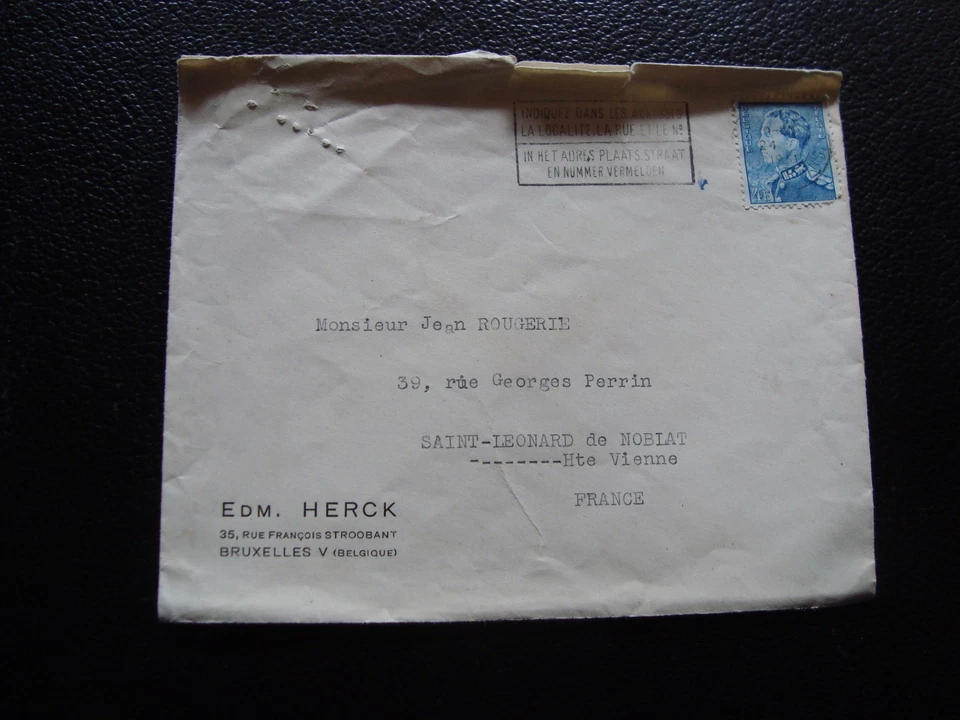BELGIQUE - enveloppe 1951 (cy90) belgium - Photo 1/1