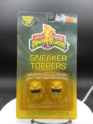 YELLOW Ranger Sneaker Toppers Mighty Morphin Power Rangers 1994 Vintage MOSC