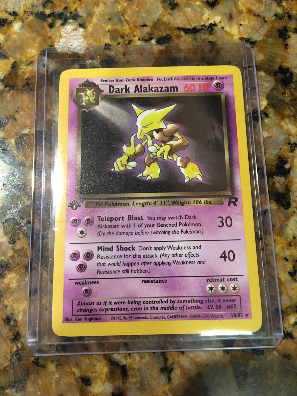 Pokemon Card 1st Edition Dark Alakazam Excellent Condition