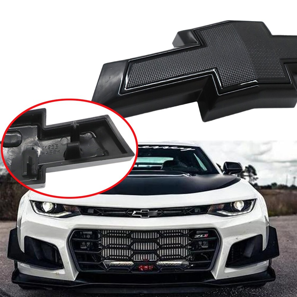 Front Grille Black Bowtie Emblems For Camaro Custom 2016-2024 BADGE CLIP-ON