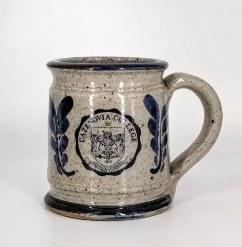 Vtg Hand thrown Studio Pottery Mug 16oz Casenovia College Artist Signed '74