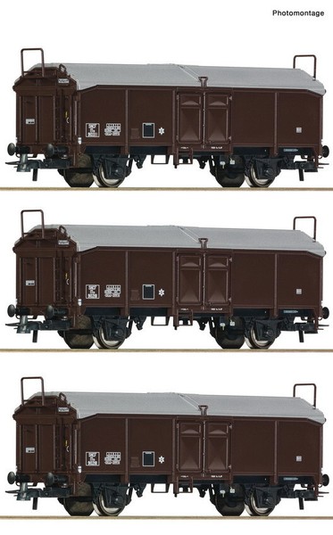 Roco 77020 3 Schiebedachwagen Sncf Ep Iii Auf Wunsch MäRklin Achsen Gratis 1:87-image