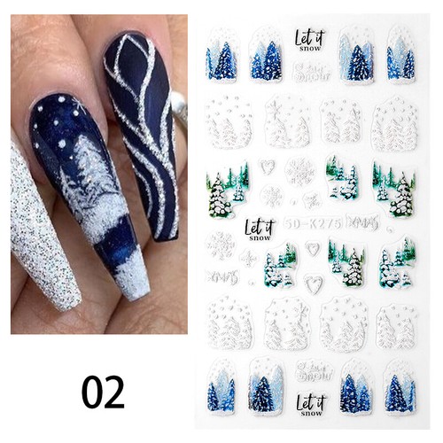 Weihnachtliche Nagel-Aufkleber – 2 Blätter Mit Rentier, Tannenbaum & Mehr, Für Festliche Maniküre
