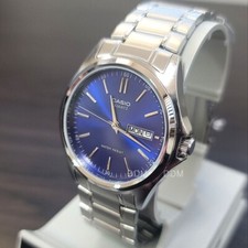 Casio Analog Silver Blue Metal Band Men Watch Original New MTP-1239D-2A