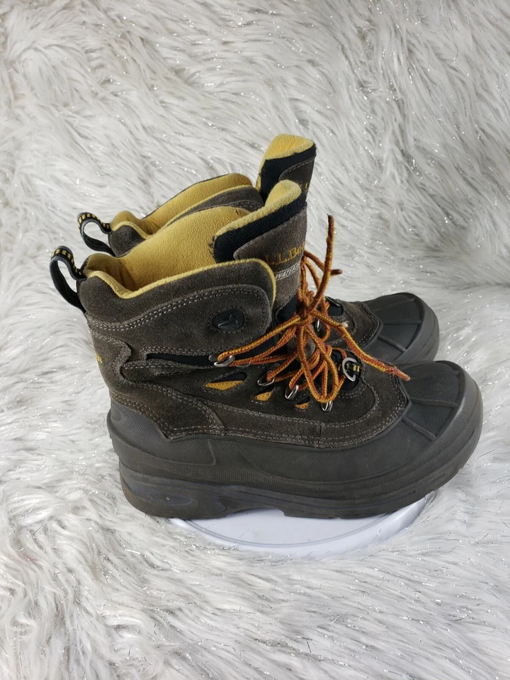 L.L. BEAN Niños Talla 4 Negro Gamuza Botas de Lluvia Botas de Pato Foto 2 de 4