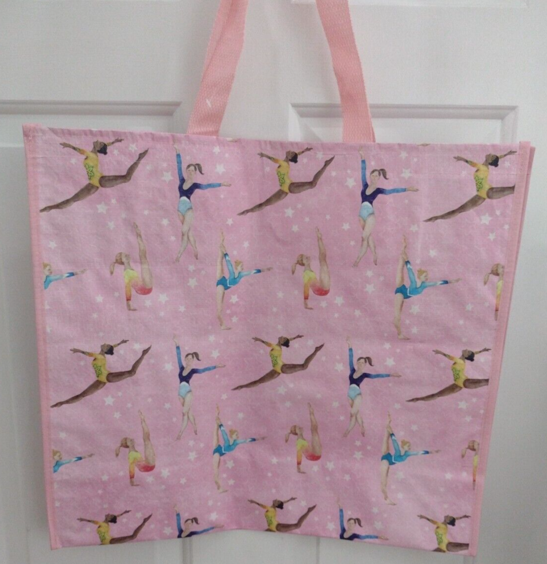TJ Maxx Eco-Friendly Shopping Bag Pink Gymnastic Print Reusable