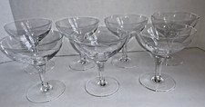 SET OF 7 Wine / Champagne Glasses. MEASURES: 4 1/2" Tall; 3 7/8" Across Top;
