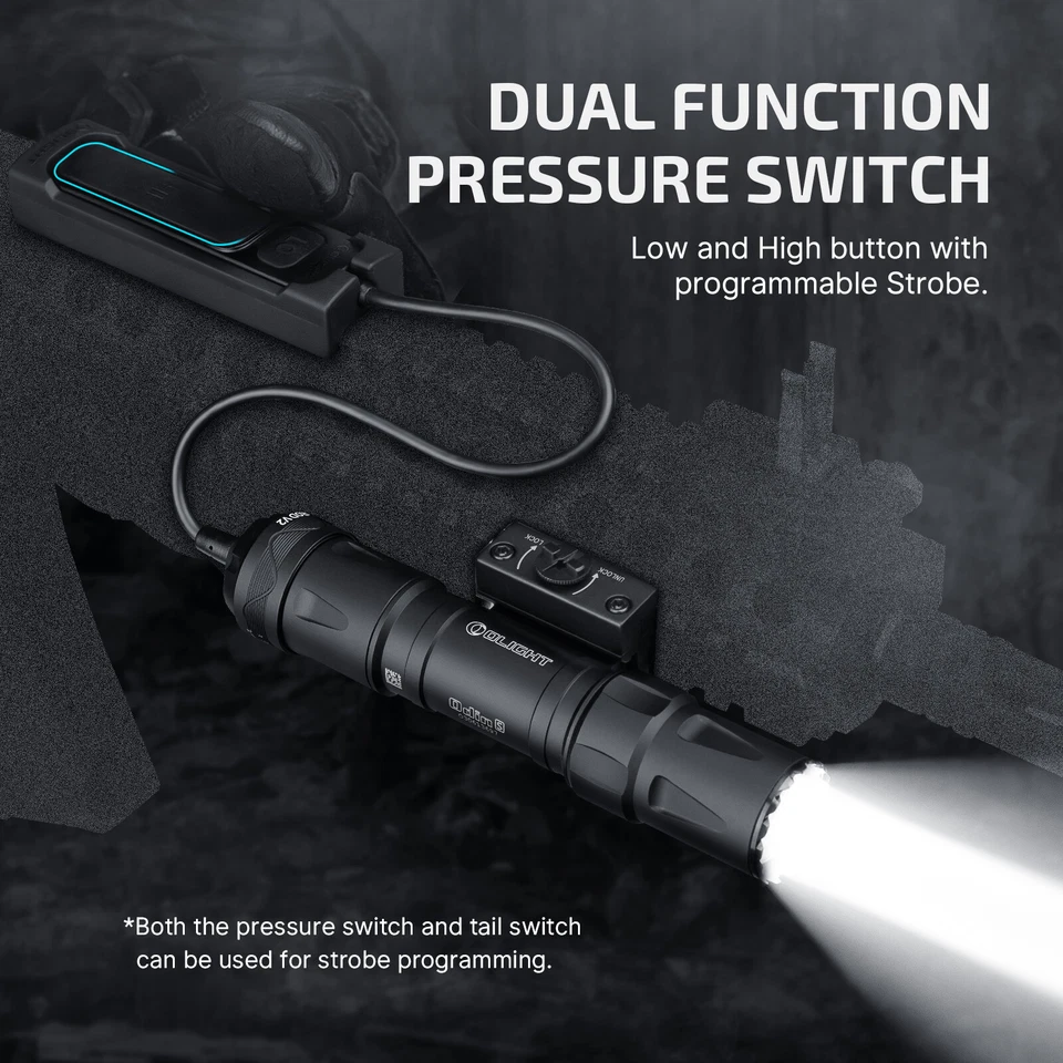 Linterna táctica recargable Olight Odin S 1500 lúmenes MLOK Rail Weaponlight Foto 2 de 4